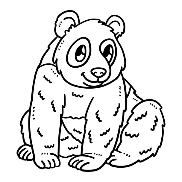 A cute and funny coloring page of a Baby Panda. Provides hours of coloring fun for children. Color, this page is very easy. Suitable for little kids and toddlers. - Wektor, obraz