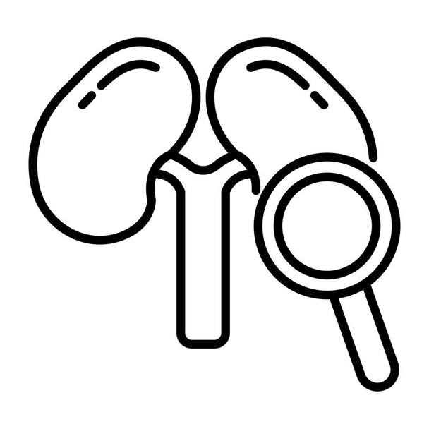 Magnifier in front of kidneys showing concept of health checkup - Vektor, kép