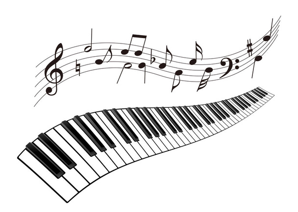 音楽ノートキーボードのハーモニーベクトルイラスト - ベクター画像