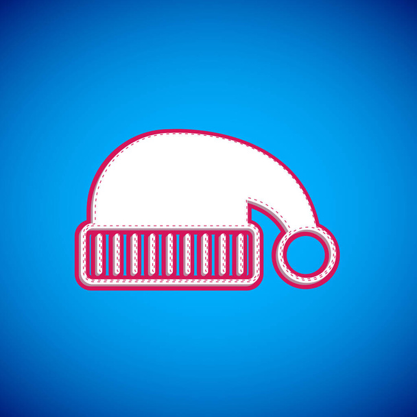 White Sleeping hat icon isolated on blue background. Cap for sleep.  Vector - Vecteur, image