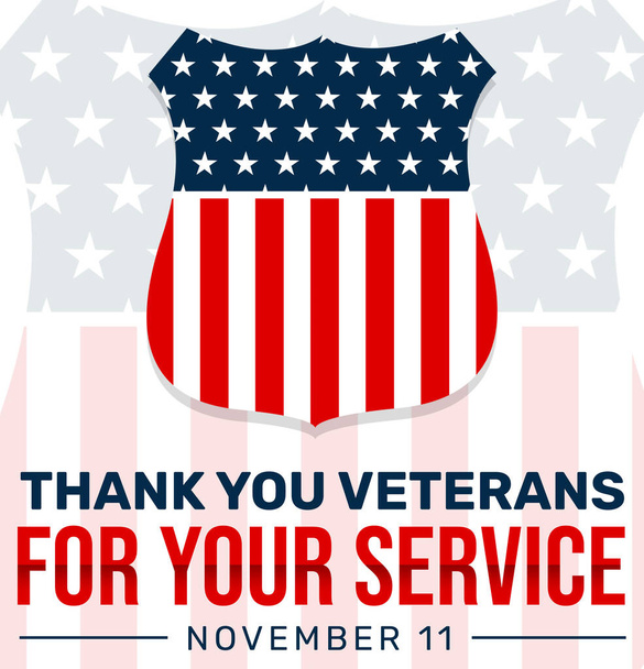 Obrigado veteranos para o seu serviço, lembrando veteranos em 11 de novembro. Veteranos Dia Papel de parede com estrelas e cores da bandeira patriótica - Foto, Imagem