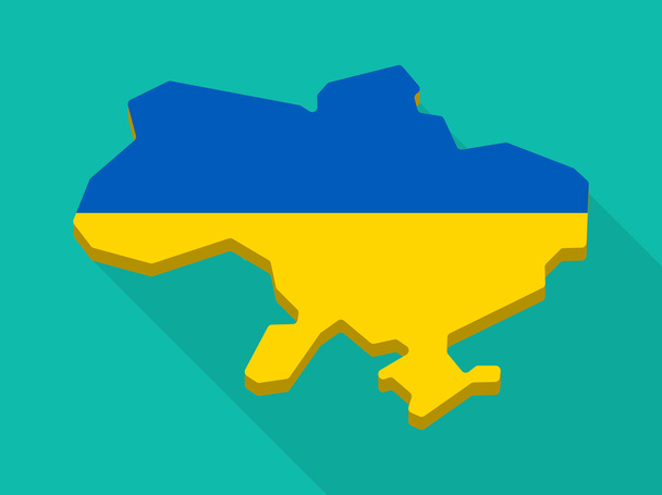 Ombre longue carte Ukraine
  - Vecteur, image
