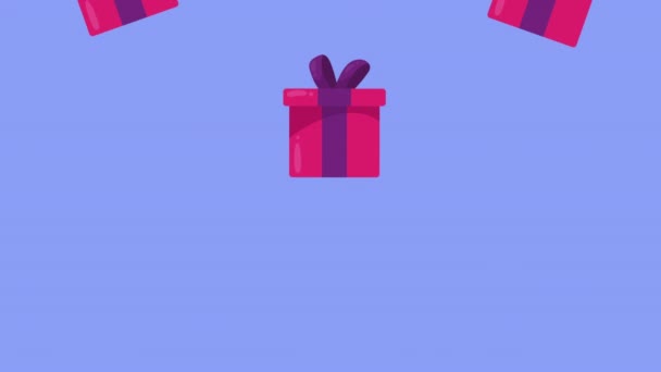 regalos cajas presenta animación patrón, 4k video animado - Imágenes, Vídeo