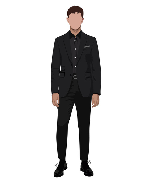 A man in a business suit on a white background. Vector illustration in flat style - Vector, Imagen