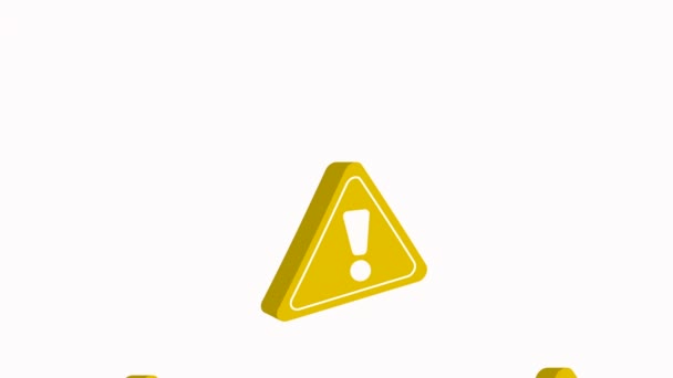 caution alert signals yellow triangles pattern ,4k video animated - Filmati, video