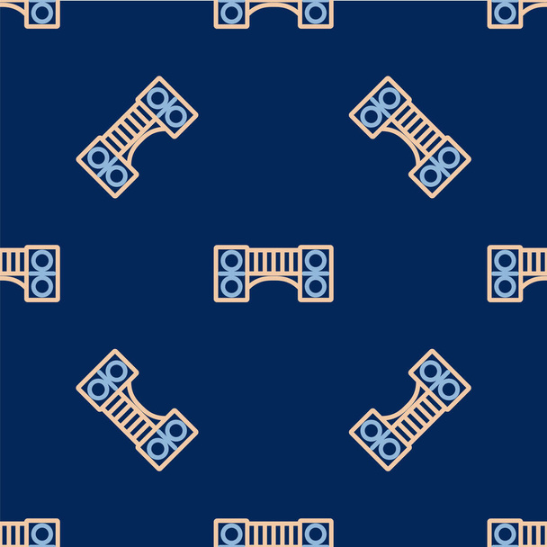 Line Playground kids bridge icon isolated seamless pattern on blue background.  Vector - Vecteur, image
