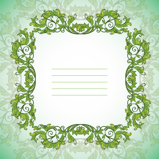 Green leaves frame - Vector, afbeelding