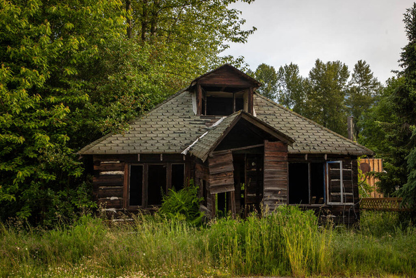 старый заброшенный деревянный дом в Британской Колумбии  - Фото, изображение