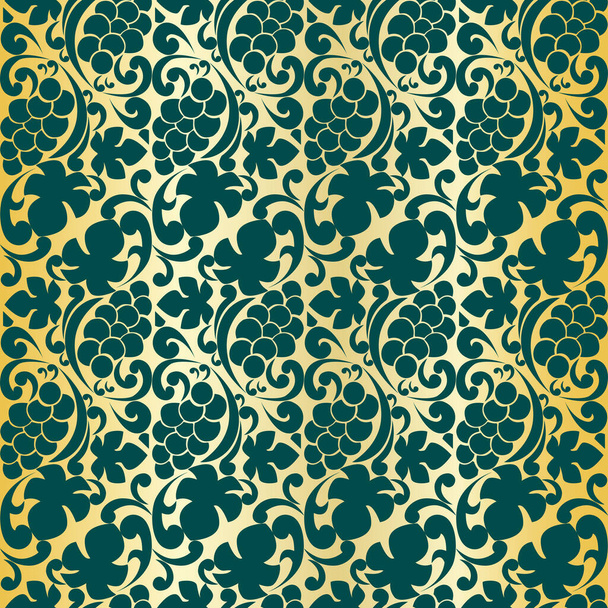 ベクトルダマスクヴィンテージバロックスクロール装飾旋回。ビクトリア朝のモノグラム紋章盾旋回。レトロな花の葉のパターンの境界線は、アンティークアカンサスの書道刻まれた入れ墨を残します。シームレスなパターン - ベクター画像
