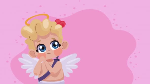 blond cupid angel character animation , 4k video animated , 4k video animated - Záběry, video