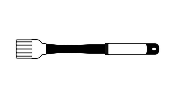 Το καλύτερο BBQ Basting Brush, απλό μαύρο επίπεδο εικονίδιο, απομονώνονται σε λευκό φόντο. Εικονογράφηση διάνυσμα σε μοντέρνο στυλ. Επεξεργάσιμοι γραφικοί πόροι για πολλούς σκοπούς. - Διάνυσμα, εικόνα