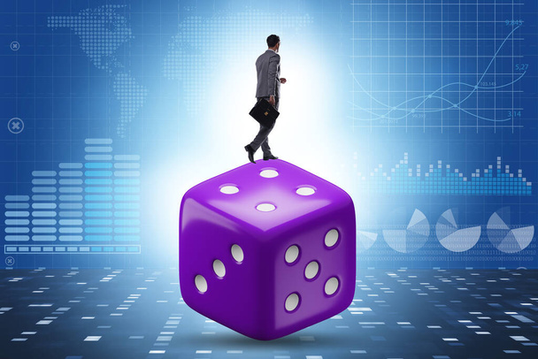 Businessman in uncertainty concept with the dice - Fotó, kép
