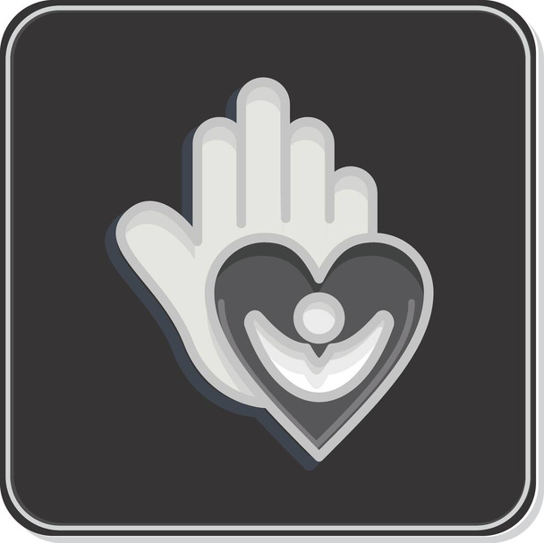 Icon Caring For People. related to Psychological symbol. Glossy Style. simple illustration. emotions, empathy, assistance - Vector, imagen