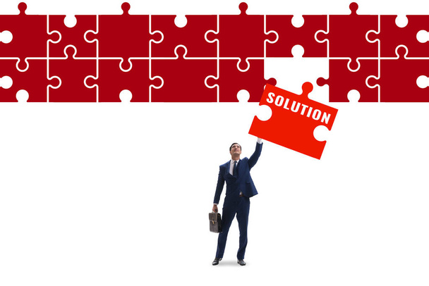 Business solution concept with the jigsaw puzzle pieces - Fotografie, Obrázek