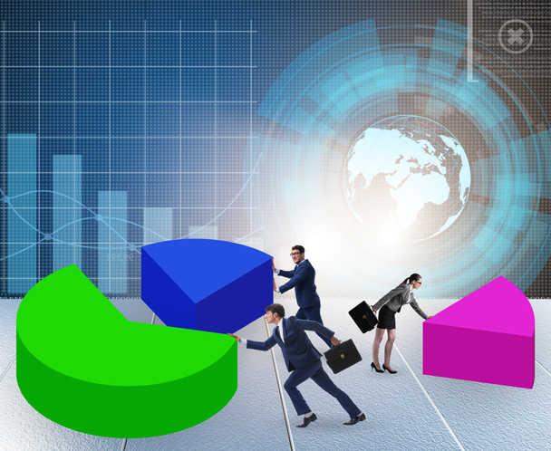 Business analytics concept met de taartdiagram - Foto, afbeelding