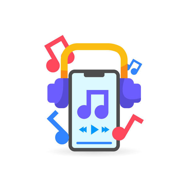 Music Flat Design Illustration With Note - Vector, Image