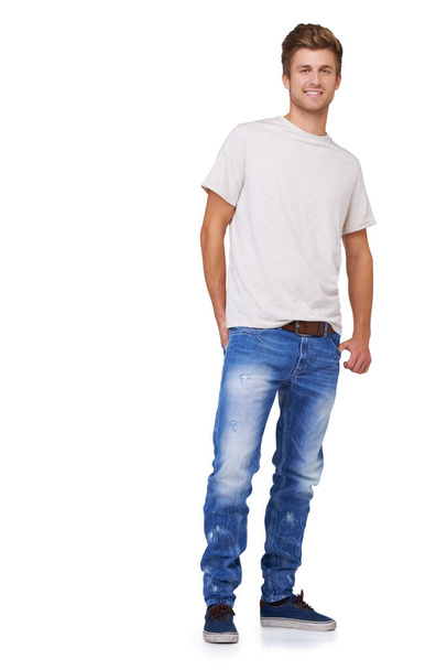 Cool, calm and casual. Full length portrait of a handsome young man dressed casually - Photo, Image