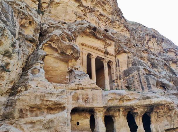 Petra, Jordan - January 6, 2023: Nabataean archaeological site from the 1st century AD. known as Little Petra or White Petra - Photo, image