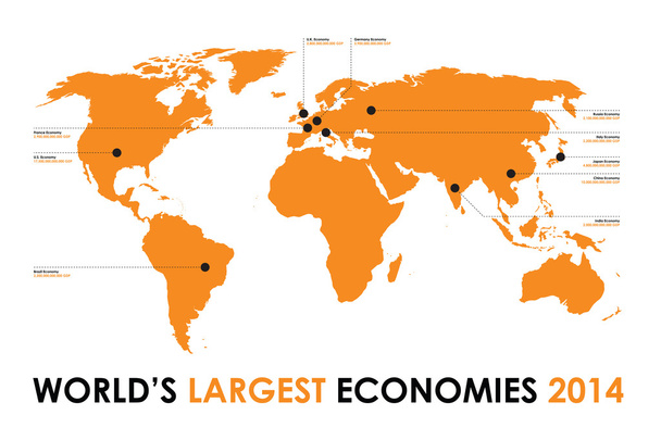 Світова мапа економіки фон
 - Вектор, зображення
