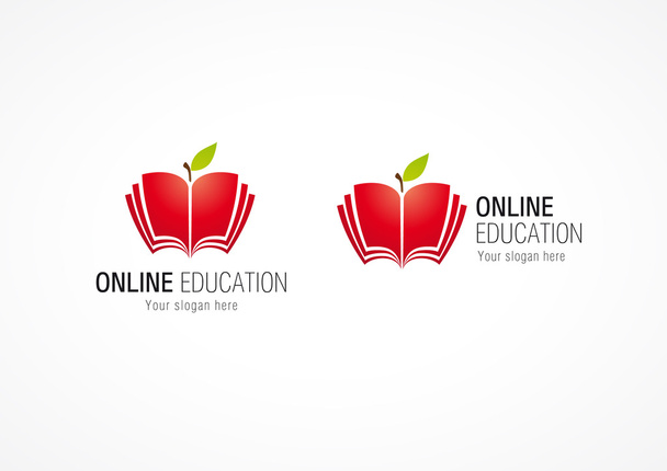 Libro di mele logo educativo online
 - Vettoriali, immagini