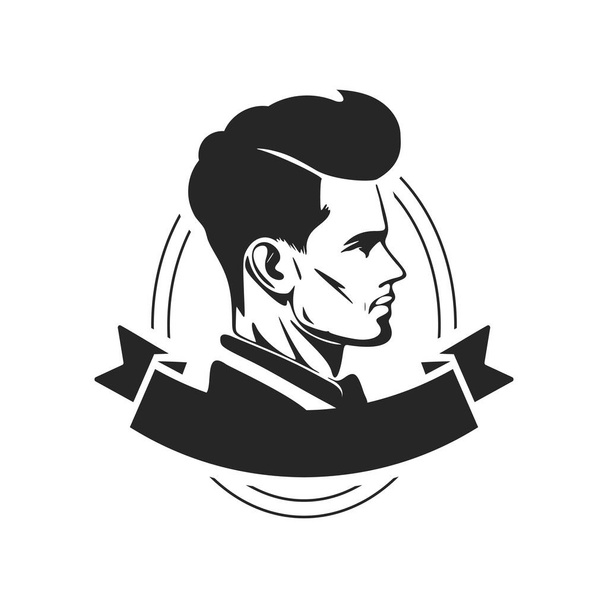 A simple yet powerful black and white logo depicting a brutal man. Minimalist style with clean lines and a simple yet effective design. - Vektori, kuva