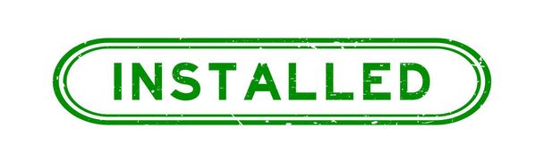 Grunge green installed word rubber seal stamp on white background - Vektor, obrázek