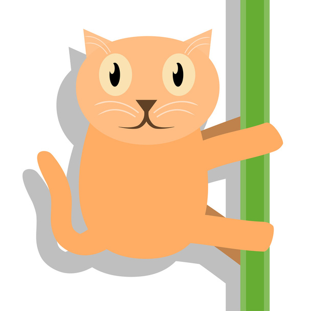 Gros chat grimpe sur le bambou
 - Vecteur, image