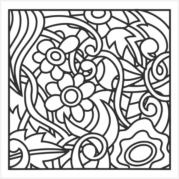 Doodle flower with leaves isolated. Coloring page book design. Sketch vector stock illustration. EPS 10 - ベクター画像