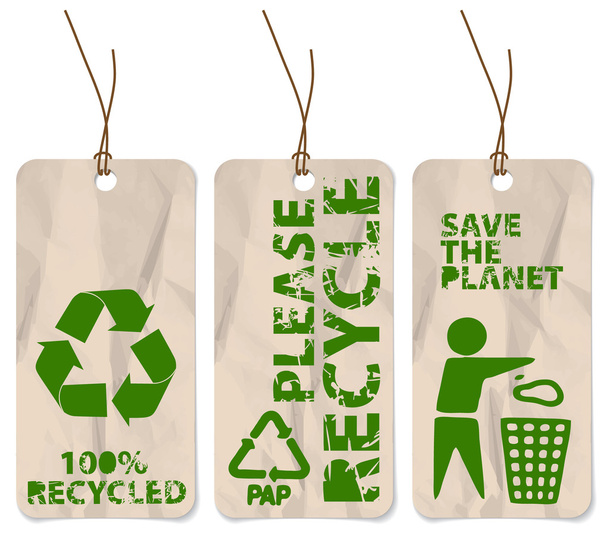 grunge tags pour le recyclage
 - Vecteur, image