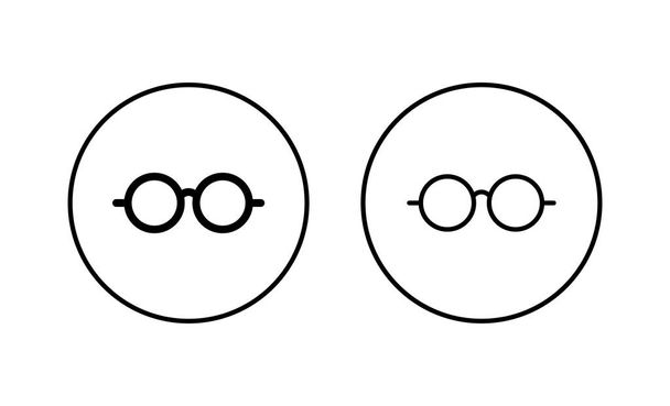 Szemüveg ikonok beállítva. Szemüveg jel és szimbólum - Vektor, kép