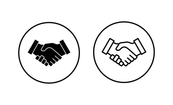 Ikony potřesení rukou nastaveny. obchodní značka a symbol podání ruky. smlouva o kontaktu - Vektor, obrázek