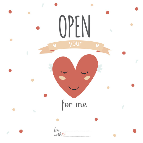 Romantic and love card - Vector, afbeelding