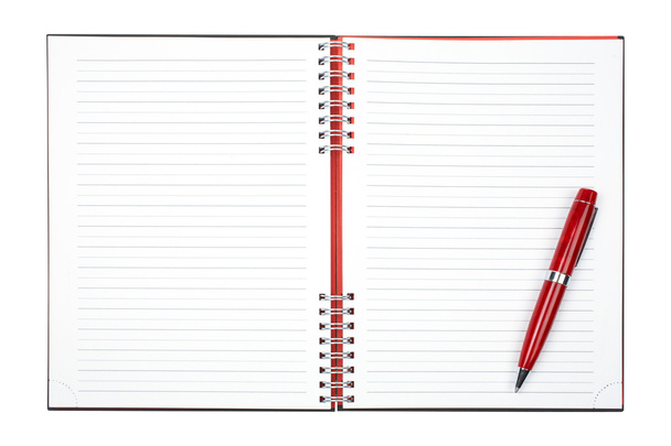 Blank notebook sheet with pen - Foto, Imagen