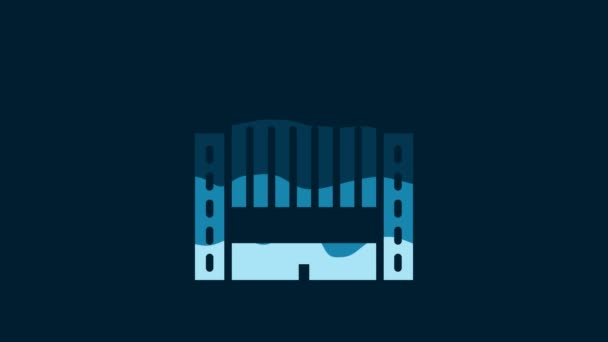Иконка Белого отеля "Украина" выделена на синем фоне. Видеографическая анимация 4K. - Кадры, видео