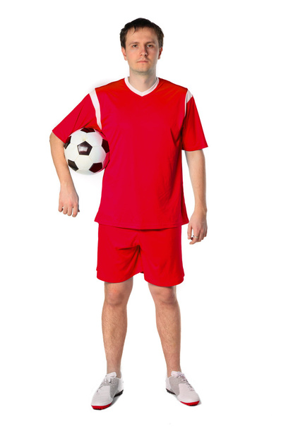 Soccer player with ball - Foto, afbeelding
