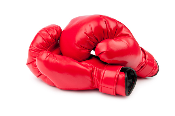 Punainen nyrkkeily käsineet eristetty valkoinen
 - Valokuva, kuva