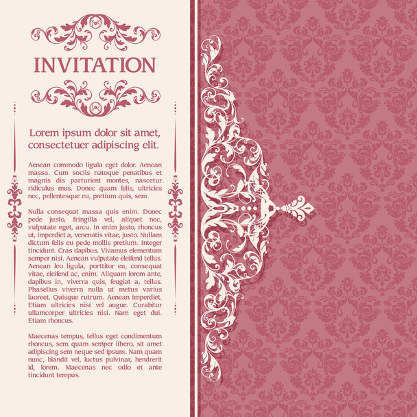 Vintage template with pattern - Vector, imagen