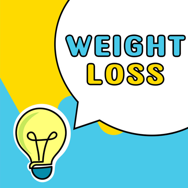Inspiratie met teken Gewichtsverlies, Internet Concept Vermindering van Body Fluid Muscle Mass Reduce Fat Dispose Weefsel - Foto, afbeelding
