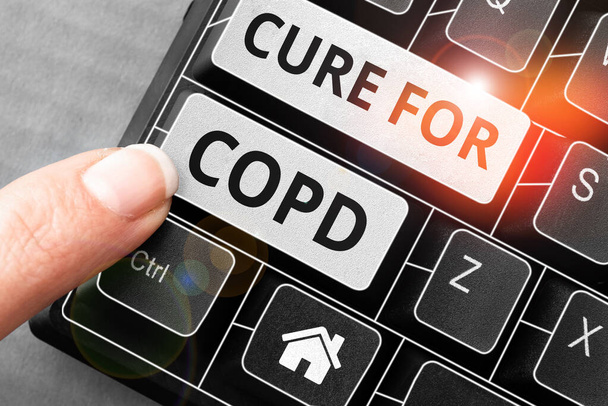 Почерк текста Cure for Copd, Internet Concept Medical treatment over Chronic Obstructive Pulmonary Disease - Фото, изображение