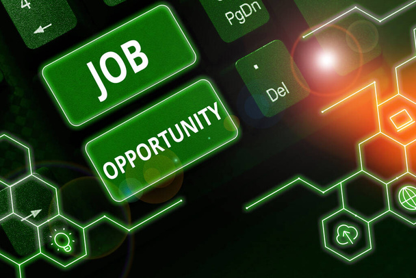 Escrevendo exibindo texto Job Opportunity, Internet Concept uma oportunidade de emprego ou a chance de conseguir um emprego - Foto, Imagem