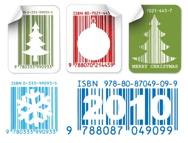 etiketten met Kerstmis barcodes - Vector, afbeelding