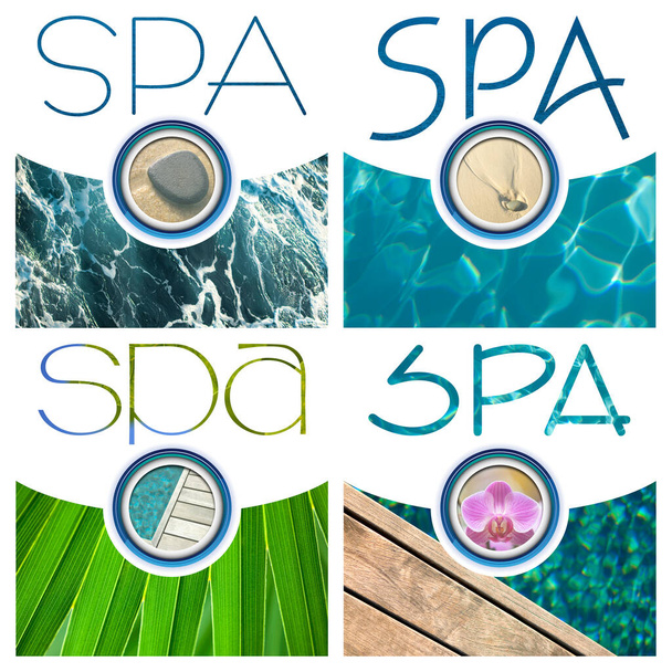 Collection of spa backgrounds and pictograms - Photo, Image