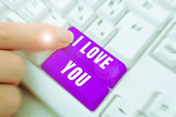 Writing displaying text I Love You, Business idea Expressing romantic feelings for someone Positive emotion - Foto, Bild