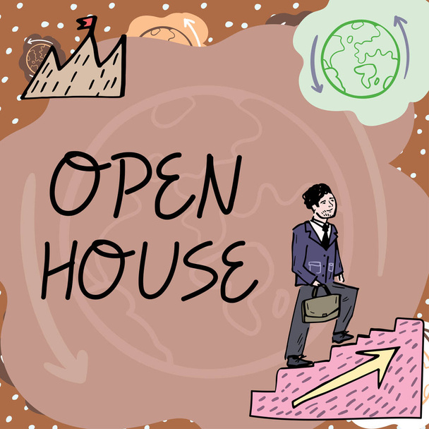 Conceptual caption Open House, Business showcase you can come whatever whenever want Make yourself at home - Zdjęcie, obraz
