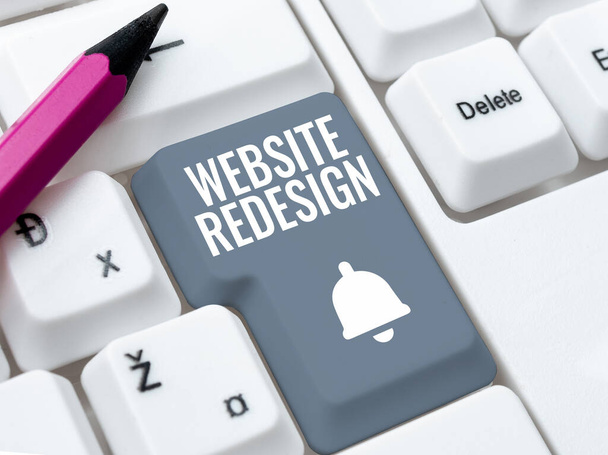 Legenda conceitual Website Redesign, Business approach modernize improver or evamp your websites look and feel - Foto, Imagem