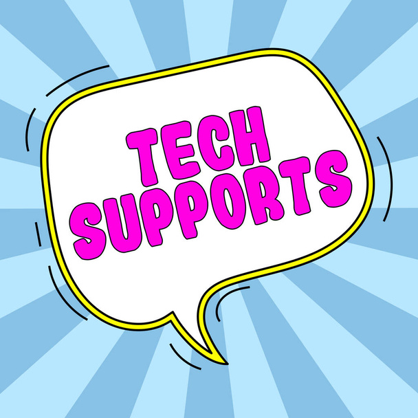 Znak tekstowy pokazujący Wsparcie techniczne, Koncepcja biznesowa Pomoc udzielona przez technika Obsługa Klienta Online lub Call Center - Zdjęcie, obraz
