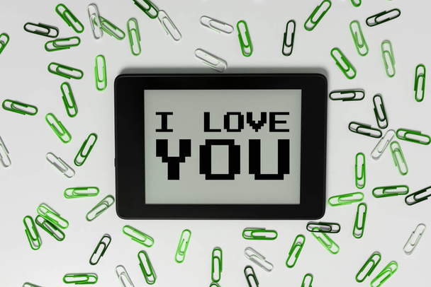 Teksti kuvateksti esittää I Love You, Sana ilmaista romanttisia tunteita jollekulle positiivinen tunne - Valokuva, kuva