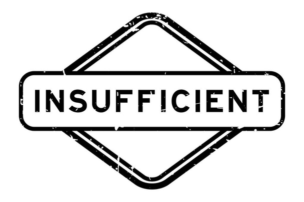 Grunge black insufficient word rubber seal stamp on white background - Vetor, Imagem