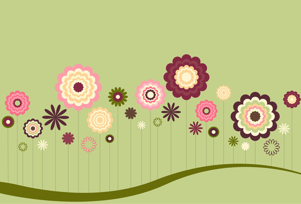Floral Abstract in muted Spring colors - Vector, Imagen