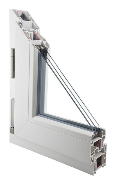 Перетин нового вікна з термічним різанням ПВХ для високої енергоефективності - енергозбереження та ефективність зі звукоізоляційним потрійним склом для ізоляції та захисту від занурення
 - Фото, зображення